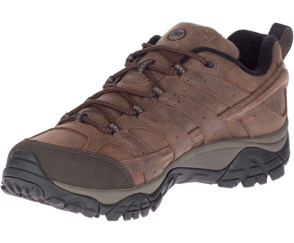 Buty Trekkingowe Merrell Męskie Brązowe - Moab 2 Prime Waterproof Wide Width - 951208-GXL